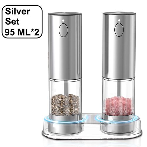 Moulin à sel et épices électrique en acier inoxydable,grossiékréglable,aste par USB,bouteille d'assaisonnement,outil de cuisine - Type C