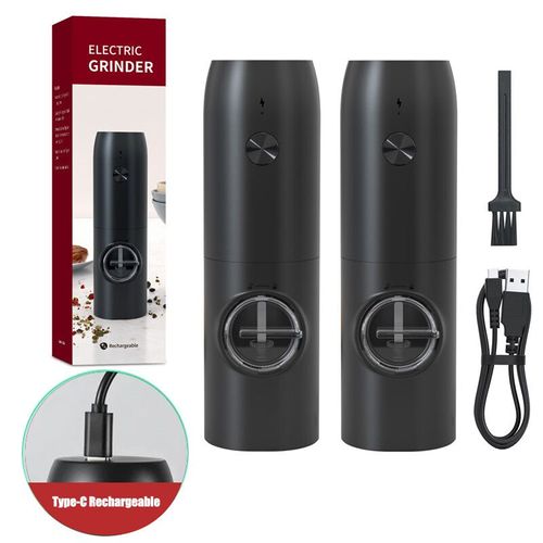 Moulin à poivre électrique rechargeable Moulins à sel et à poivre Moulin à épices de charge USB avec lumière LED Moulins à grossièreté réglables produits par les coopératifs Xiaomi - Type 2 Pieces