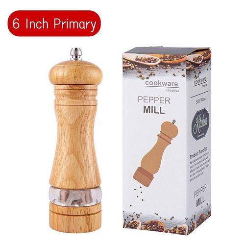 Moulin à Sel en Bois Massif,6 Amans,Manuel,pour Assaisonnement Fraîcheur,Épices,Noyau en Céramique - Type 1Pc Primary With Box