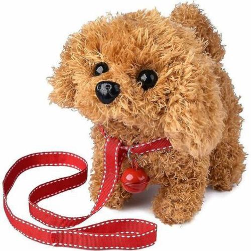 Jouet électronique pour chien en peluche - Chien marron qui aboie pour les  enfants 