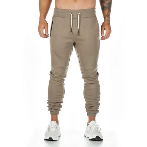 Pantalon Fitness Coton Homme Kaki Xxxl