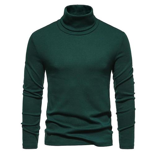 Chemise À Bascule En Laine Polaire À Col Roulé De Couleur Unie Pour Hommes, Vert S