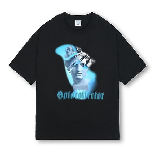 T-Shirt Homme Pur Coton Col Rond Manches Courtes Noir Xl