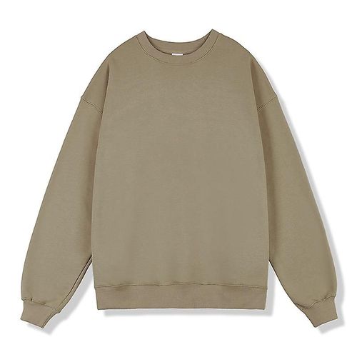 Pull Polaire Ample Col Rond Homme Gris Vert L