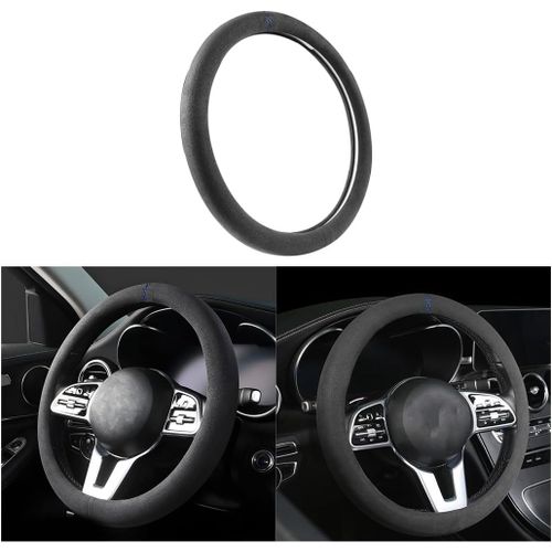 Kal-Couvre Volant Voiture, Antidérapant Couvre Volant, Respirant Couvre Volant En Daim Fin, Housse De Volants De Voiture 38cm, Accessoires D'intérieur Protecteurs Pour Femmes Et Hommes(Bleu)