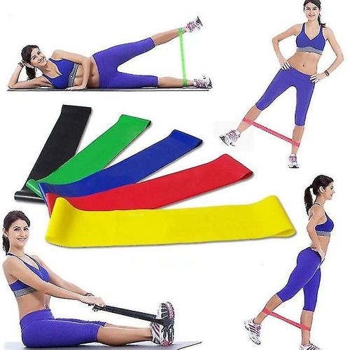 Bandes De Caoutchouc De Résistance Au Yoga ? Pilates, Entraînement Sportif, Intérieur Et Extérieur, 5 Pièces