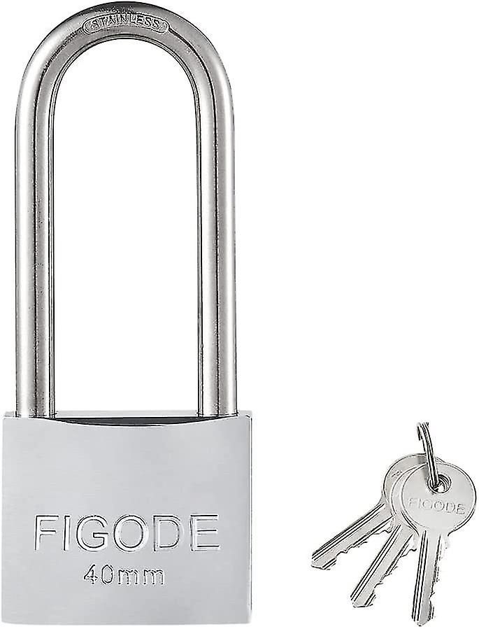 Figode Cadenas antirouille de qualité marine avec anse en acier inoxydable et corps en laiton chromé, cadenas extérieur résistant aux intempéries, 4 serrures robustes avec