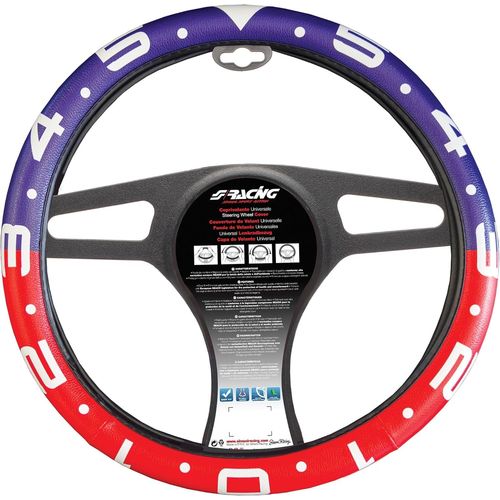 Kal-Couvre-Volant Clock - Eco-Cuir Rouge/Blanc/Bleu - 37-39cm