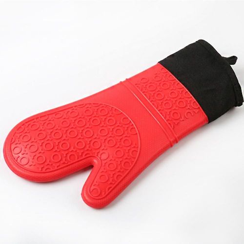 Paire De Gants De Four Doux Et Antidérapants, Résistants À La Chaleur À 500 Degrés, Rouge