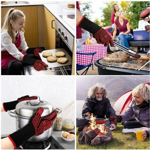 Gant Barbecue Gants de Four Gant Anti Chaleur Jusqu'à 1472°F-800°C