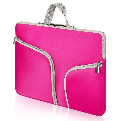 Housse Étanche Pour Ordinateur Portable 13 X 9,1 Pouces Avec Poche Zippée Pour Macbook Samsung Chromebook Hp Acer Lenovo-Rose Rouge