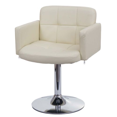 Chaise De Salle À Manger Orlando, Chaise De Cuisine Avec Accoudoirs, Similicuir Chrome   Crème