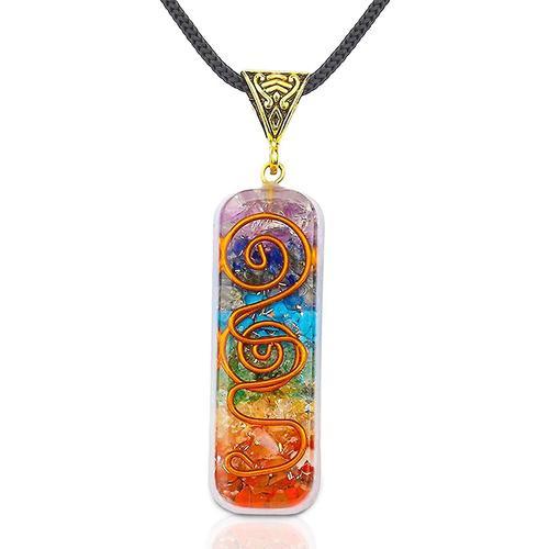 Collier Pendentif Amulette De Protection Orgone, Cristal De Gu¿¿Rison Des 7 Chakras, Pierres Pr¿¿Cieuses Naturelles Arc-En-Ciel, Pour Femmes Et Hommes