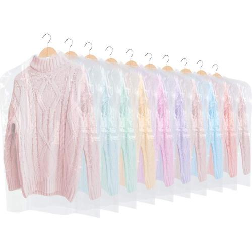 50 Sacs À Vêtements Transparents Anti-Mites | Housses De Vêtements En Plastique | Housse De Costume Imperméable Pour Sac À Vêtements Pour Hommes Et Femmes