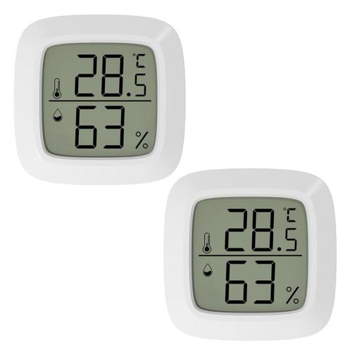 Mini ThermomèTre HygromèTre NuméRique D'IntéRieur 2 PièCes avec éCran LCD  et ThermomèTre pour , le Bureau, le RéFrigéRateur, la Roue Centrale  (Celsius)