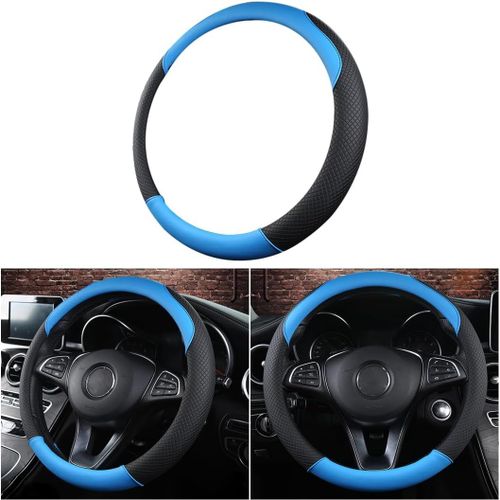 Kal-Couvre Volant Voiture, Antidérapant Couvre Volant, Respirant Microfibre Cuir Couvre Volant, Housse De Volants De Voiture Accessoires D'intérieur Protecteurs Femmes Et Hommes(Bleu)
