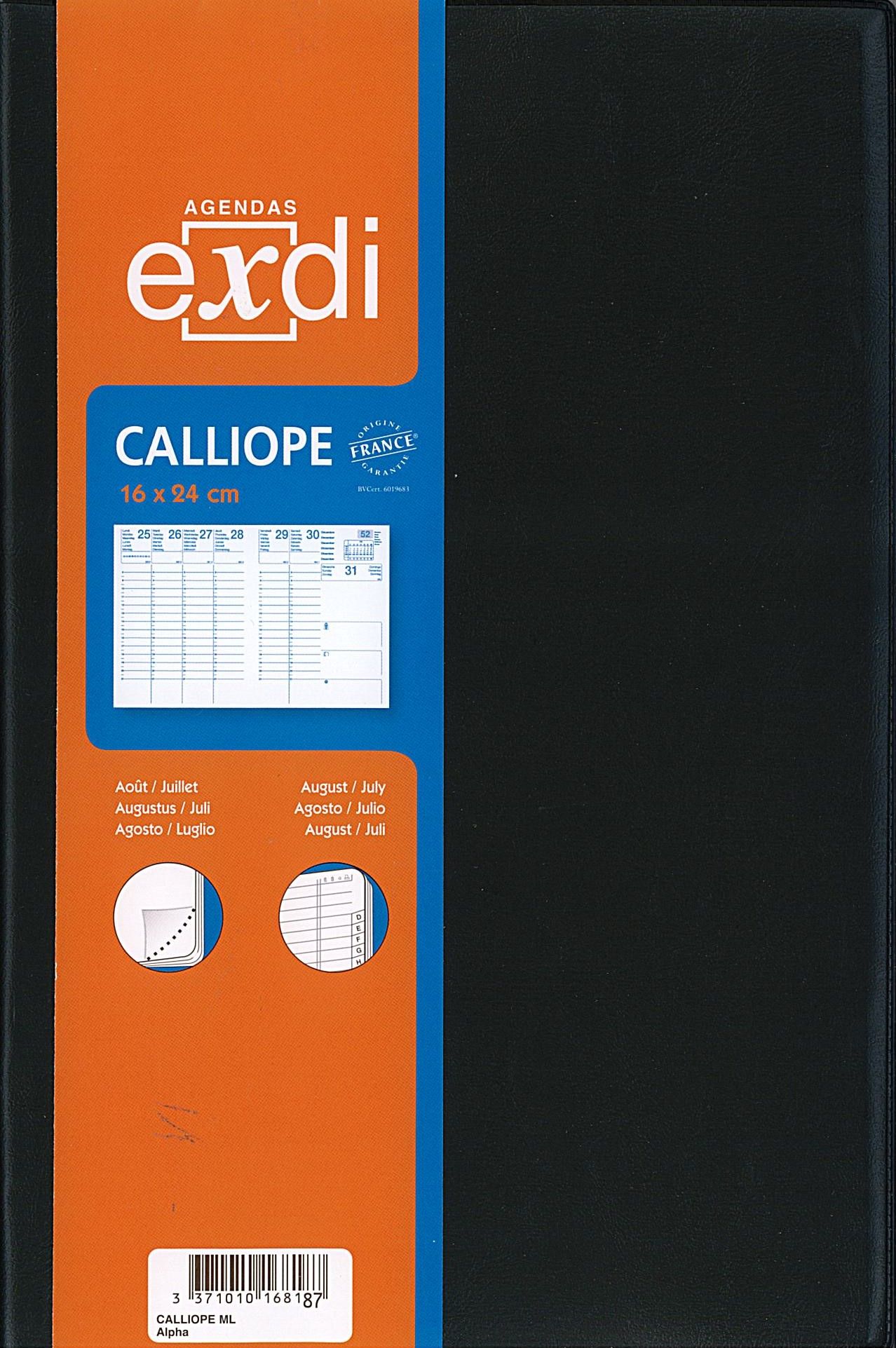 Agenda Exdi Semainier Calliope 16x24 Cm - Août 2023 À Juillet 2024