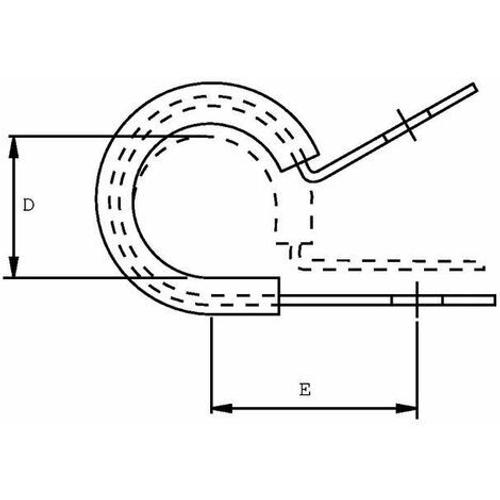 4x colliers de serrage métallique avec insert caoutchouc diamètre 8mm  fixation tube P clip serre cable tuyau conduit collier