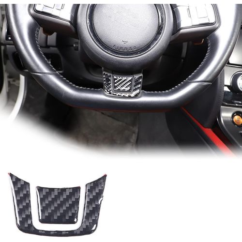 Kal-Housse De Volant En Fibre De Carbone En Forme De U - Accessoires De Décoration Pour Intérieur De Voiture - Pour F-Type 2013-2022 (Noir)