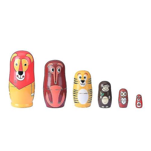 Pièces Poupées Gigognes Animaux Renard Tigre Lion Poupée Matryoshka Russe Cadeau Fait Main Personnalisé