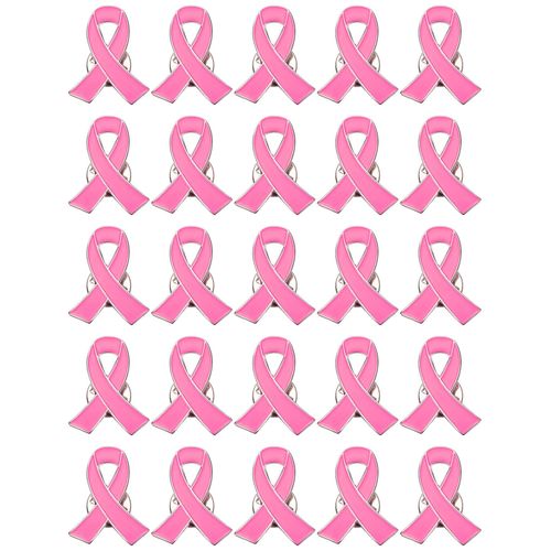 Épinglettes De Sensibilisation Au Cancer Du Sein, 25 Pièces, Épingles À Ruban Rose, Broche D'espoir Pour Femmes