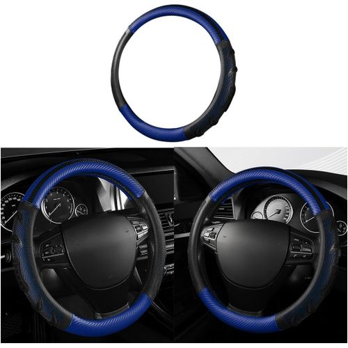 Kal-Couvre Volant Voiture, Antidérapant Couvre Volant, Respirant Microfibre Cuir Couvre Volant, Housse De Volants De Voiture Accessoires D'intérieur Protecteurs Pour Femmes Et Hommes(Bleu)