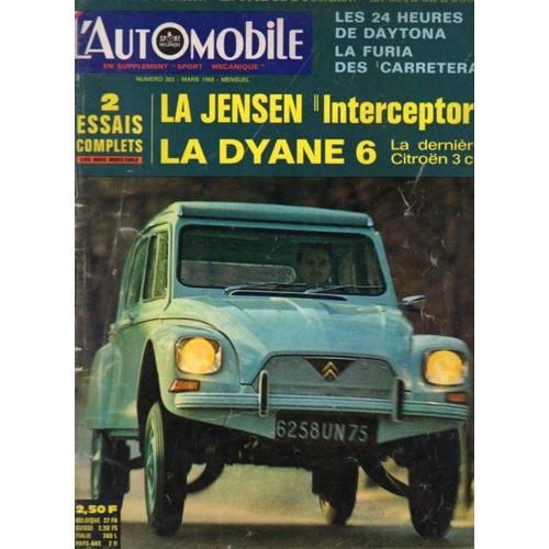 L'automobile N°263-3/68-Citroen-Jensen-J. Vinatier-500 Daytona-Riverside-Rallie-Cascadeur-Corvette