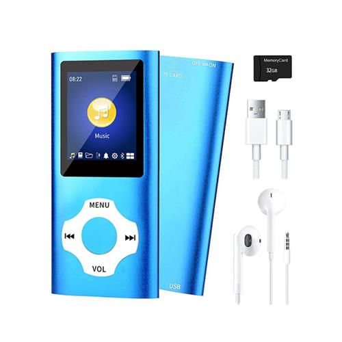 Lecteur de Musique MP3 avec Bluetooth 5.0, Lecteur de Musique HiFi Portable/Visionneuse VidéO/Photo/Lecteur de Livre éLectronique pour Enfants (Bleu)