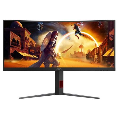AOC Gaming CU34G4 - Écran LED - jeux - incurvé - 34" - 3440 x 1440 UWQHD @ 180 Hz - Fast VA - 2500:1 - HDR10 - 0.5 ms - 2xHDMI, DisplayPort - noir, rouge