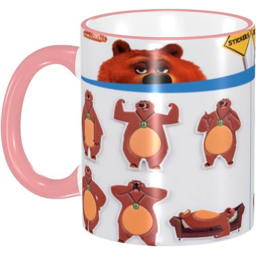 Grizzly Et Les Lemmings Mug Tasse À Café En Céramique Gravée En 3d Tasse À Thé - Tasse En Porcelaine Tendre - 330 Ml