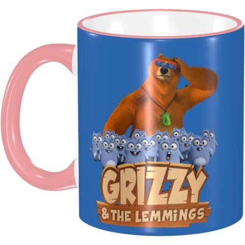 Grizzly Et Les Lemmings Mug Tasse À Café En Céramique Gravée En 3d Tasse À Thé - Tasse En Porcelaine Tendre - 330 Ml