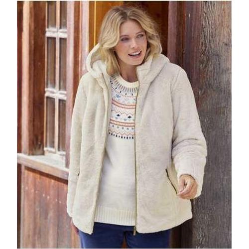 Manteau En Fausse Fourrure À Capuche 42/44 - Blanc