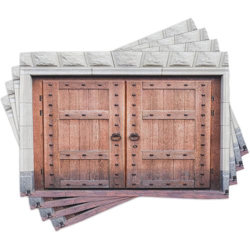 Eryi-Rustique Lot De Sets De Table En 4 Pièces, Antique Français Porte En Bois, Tissu Lavable Pour Salle À Manger Et Cuisine, 30 Cm X 45 Cm, Magenta Rouge