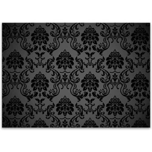 ERYI-100 Sets De Table Avec Ornement Noir | Din A3 Rectangle I Sous-Mains Napperon Papier Décoration Modern Usage Unique | Mariage Baroque | Dv008