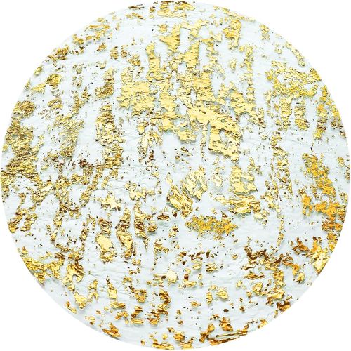 Eryi-Lot De 12 Sets De Table Ronds, Double Face Set De Table En Maille En Feuille D'or, Set Table Or Napperons Ronds Pour Décoration De Table De Salle À Manger, Mariage, Vacances, Fête, Anniversaire,