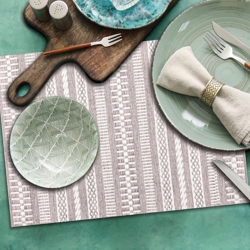 Eryi-Lot De 4 Sets De Table En Pvc, 48 X 33 Cm, Antidérapants, Lavables, Résistants À La Saleté, Résistants À La Chaleur, Fabriqués En Italie