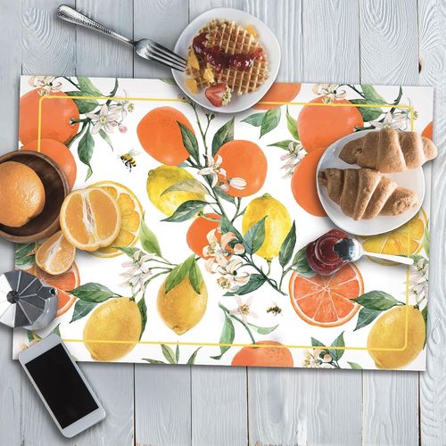 Eryi-Lot De 4 Sets De Table En Pvc, 48 X 33 Cm, Antidérapants, Lavables, Résistants À La Saleté, Résistants À La Chaleur, Fabriqués En Italie