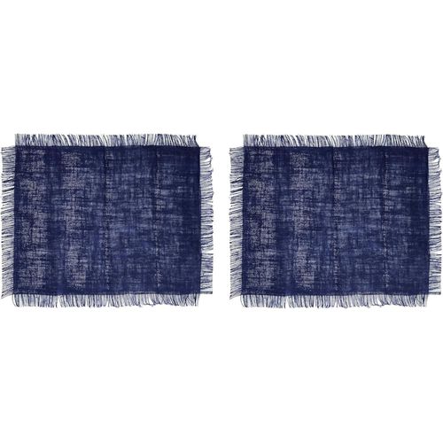 Eryi-Sets De Table En Jute, Lot De 2 Sets De Table Rectangulaires Bleus Pour Tables De Salle À Manger Rustiques, 35 X 45 Cm, Antidérapants, Design Naturel