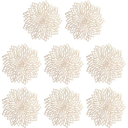 Eryi-Sets De Table Dorés 8 Pièces, Sets De Table Résistants À La Chaleur, Sets De Table Résistants À La Chaleur, Décoration De Table, Sets De Table Décoratifs, Sets De Table, Sets De Table Lavables