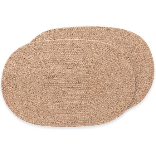 ERYI-Lot De 2 Sets De Table Ovales En Jute Naturelle Faite À La Main 45 X 30 Cm