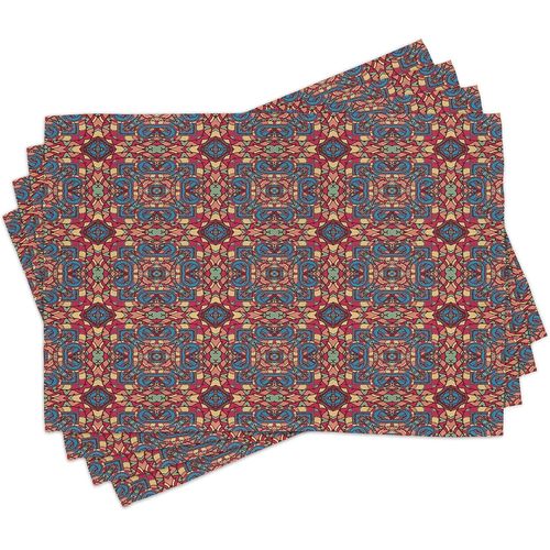 Eryi-Ancien Lot De Sets De Table En 4 Pièces, Coloré Inspired, Tissu Lavable Pour Salle À Manger Et Cuisine, 30 Cm X 45 Cm, Gris Clair Blanc