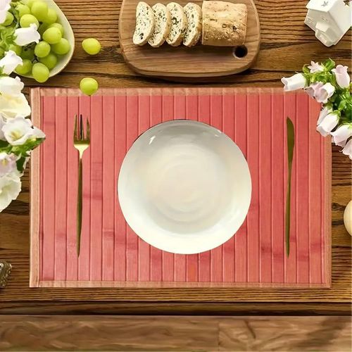 Eryi-Sets De Table En Bambou Pour Table À Manger, Sets De Table Américains En Bois De Bambou, Ensemble De 4-2, Résistant À La Chaleur, Tapis De Table De Cuisine, Durable Et Robuste (2)