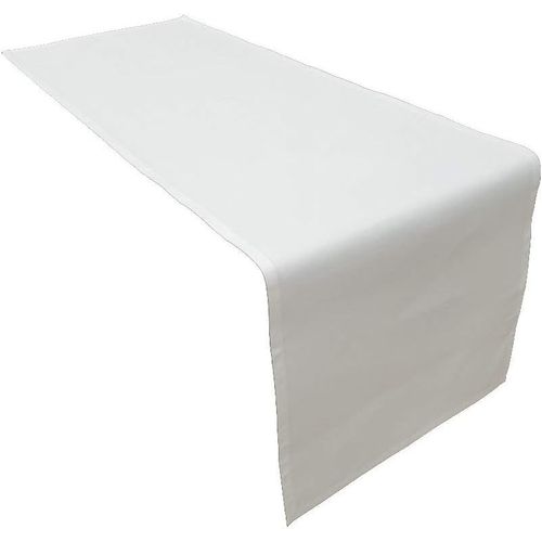 Eryi-1 X Chemin De Table En Couleur Blanc 45x150 Cm 100% Coton 285 Gr/Qm. Excellent Qualité. Produit De Marque