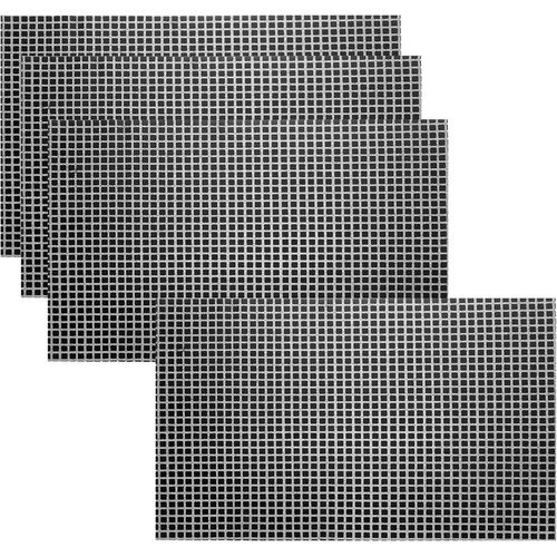 Eryi-Lot De 4 Sets De Table Carrés Brillants - 30 X 45 Cm - Noir Rétro - Pour Table De Dîner, Décoration De Table Disco Pour Anniversaire, Enterrement De Vie De Jeune Fille, Fête Dansante