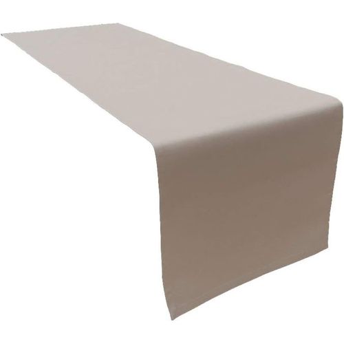 Eryi-1 X Chemin De Table En Couleur Taupe 45x150 Cm 100% Coton 285 Gr/Qm. Excellent Qualité. Produit De Marque