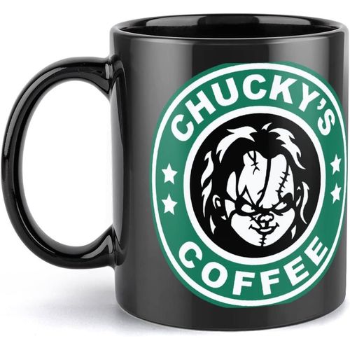 Tasse Jeu Pour Enfants Chucky Café Film D'horreur Tasse À Café Vaisselle Drôle Tasse En Céramique Noire Tasse À Thé Tasse De Petit Déjeuner Mode Cadeau D'anniversaire Tasse Créative 330 Ml