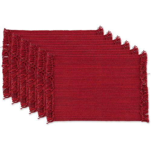 ERYI-Ensemble De Sets De Table En Bois Rouge 6 Pièces