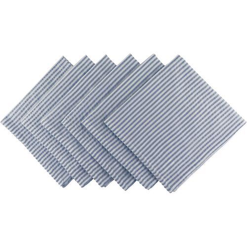 ERYI-Serviette De Table Rayée En Coton Seersucker Pour Brunch, Mariages, Douches, Fêtes Et Utilisation Quotidienne, Bleu, Napkin Set