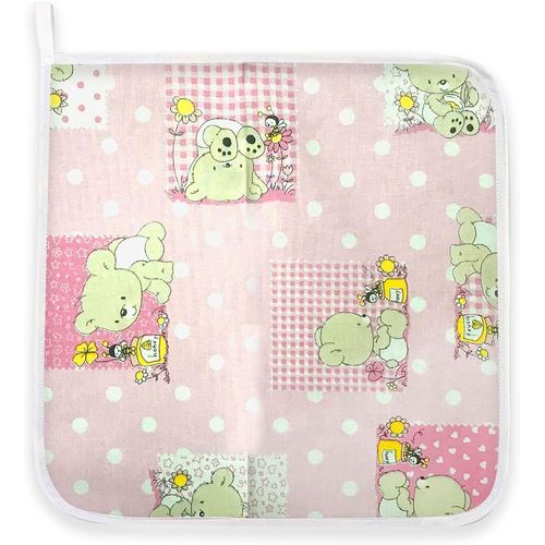Eryi-Serviette De Table Ours Api Rose (31 X 31 Cm) Motif Disney Pour Crèche Et École Maternelle 100 % Coton Fabriquée En Italie Set À Broder Pour La Nourriture Et Le Goûter Ours Api Rose