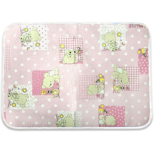 Eryi-, Set De Table Ours Api Rose (52 X 37 Cm) Fantaisie Pour La Maternelle Et La Maternelle - 100 % Coton - Fabriqué En Italie - Ensemble De Maternelle À Broder Pour Le Gruau Et La Collation